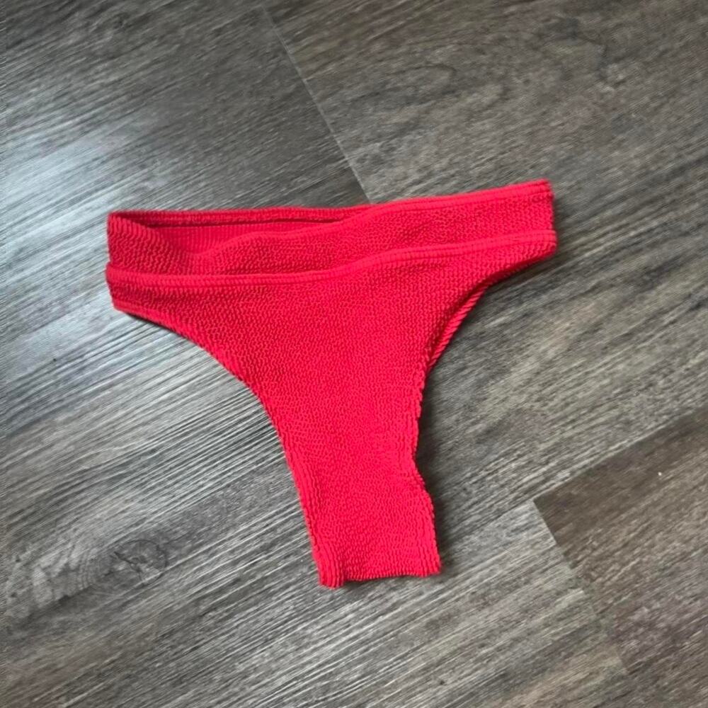 Beach Riot Red One-Shoulder Ribbed Bikini Set - Picture 3 of 8
